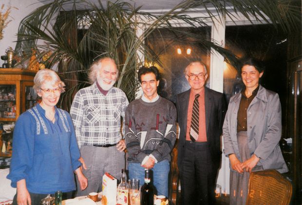 Marton Katalin, Paul Shields (USA), Simonyi Gábor (Renyi Int. Inf.elm. Oszt. kutatója), Csiszár Imre és Shields élettársa (balról jobbra)