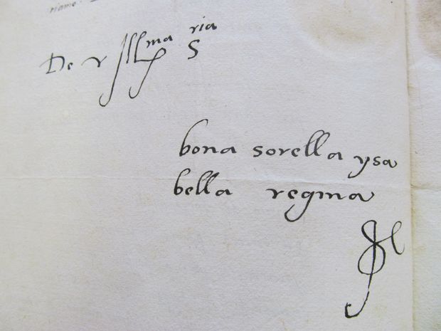 Jagelló Izabella királyné sajátkezű aláírása egy Modenában őrzött levelén