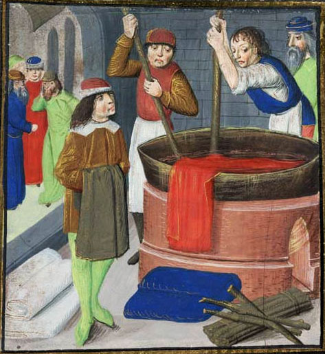 Gyapjúfestés a középkorban