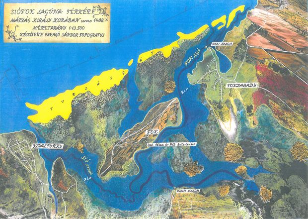 Siófok egykori lagúnatérképe (lépték: 1:13 500)