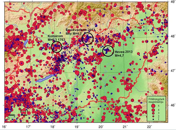 A Kárpát-medence és környezetének földrengései 456–2014 között